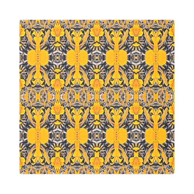 Impresión En Metal Lilies 2, un diseño floral luminoso y abstracto. (Anverso)