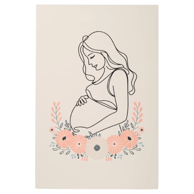 Impresión En Metal Línea de Embarazo Serene (Anverso)