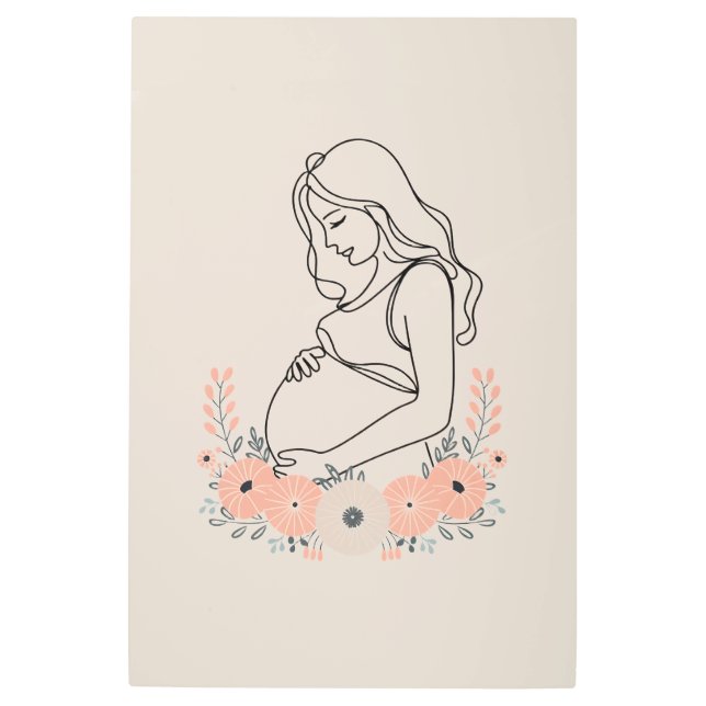 Impresión En Metal Línea de Embarazo Serene (Anverso)