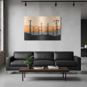 Impresión En Metal Líneas de energía de Sunset Industrial