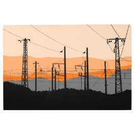 Impresión En Metal Líneas de energía de Sunset Industrial