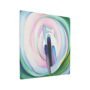 Impresión En Metal Líneas grises con negro, azul y amarillo O'Keeff