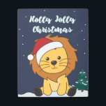 Impresión En Metal Lion Christmas Snow Winter Animals Lions Metal Pri<br><div class="desc">The lion for Christmas greeting card. Funny animals with gifts and snow for the holidays. Also funny for christmas in July. Lions are cute animals and perfect for Christmas.</div>