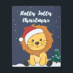 Impresión En Metal Lion Christmas Snow Winter Animals Lions Metal Pri<br><div class="desc">The lion for Christmas greeting card. Funny animals with gifts and snow for the holidays. Also funny for christmas in July. Lions are cute animals and perfect for Christmas.</div>