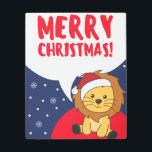 Impresión En Metal Lion Christmas Snow Winter Animals Lions Metal Pri<br><div class="desc">The lion for Christmas greeting card. Funny animals with gifts and snow for the holidays. Also funny for christmas in July. Lions are cute animals and perfect for Christmas.</div>