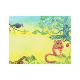 Impresión En Metal Lirón Carey Comiendo Fresa Silvestre