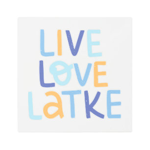 Impresión En Metal Live Love Latke Hanukkah Design
