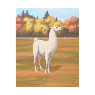 Impresión En Metal Llama blanca en la pastelería de otoño