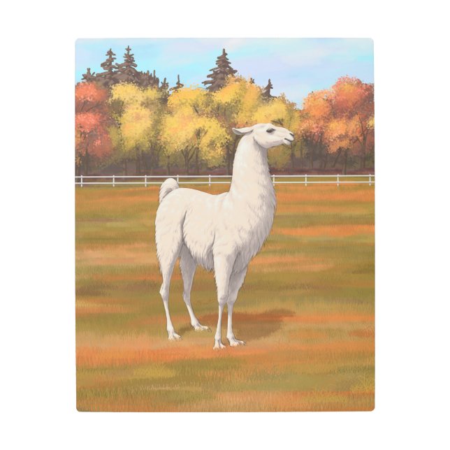 Impresión En Metal Llama blanca en la pastelería de otoño (Anverso)