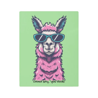 Impresión En Metal Llama dice que rocas | Postura rara en gafas de so