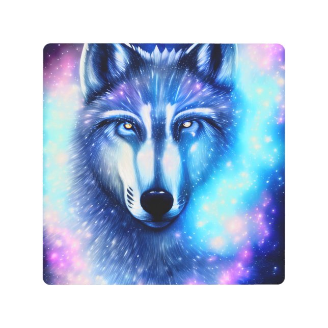 Impresión En Metal Lobo cósmico (Anverso)