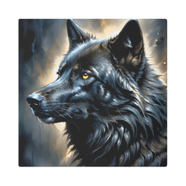 Impresión En Metal Lobo negro 8