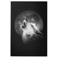 Lobo negro y blanco de la luna