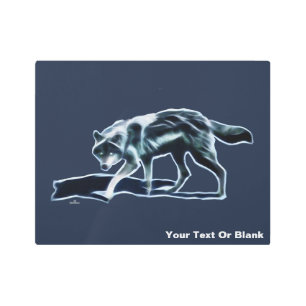 Impresión En Metal Lobo oscuro