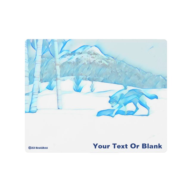 Impresión En Metal Lobo solitario en WInter (Anverso)