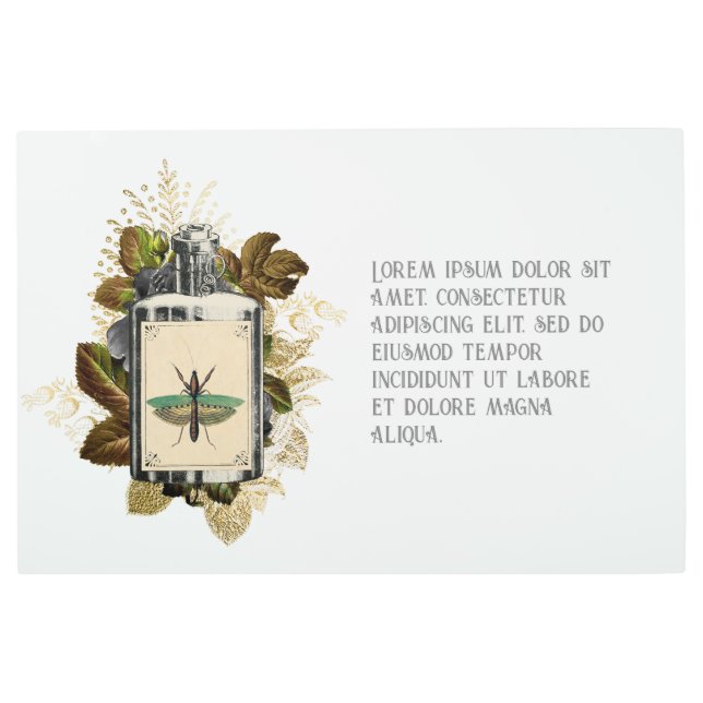 Impresión En Metal Loción de veneno floral Halloween Gótico (Anverso)