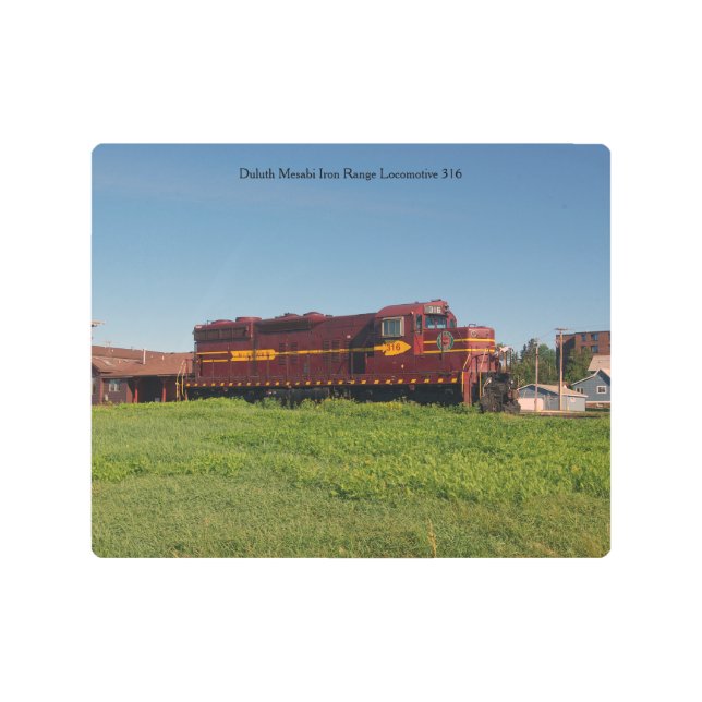 Impresión En Metal Locomotora Duluth Mesabi Iron Range 316 (Anverso)