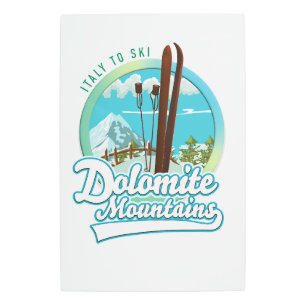 Impresión En Metal Logo de esquí de Dolomitas