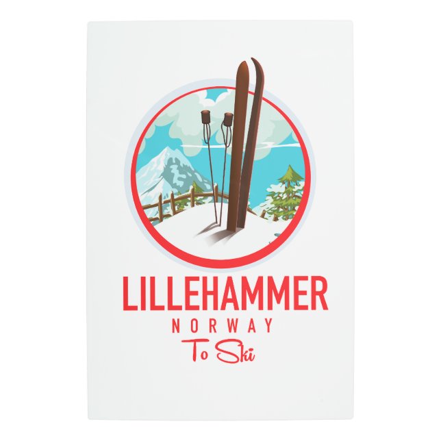 Impresión En Metal Logo de la estación de esquí de Lillehammer (Anverso)