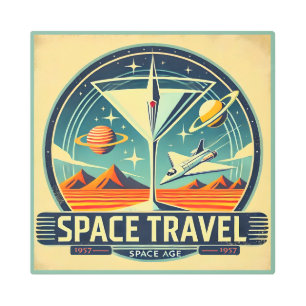 Impresión En Metal Logo de Martini Space Travel 1957