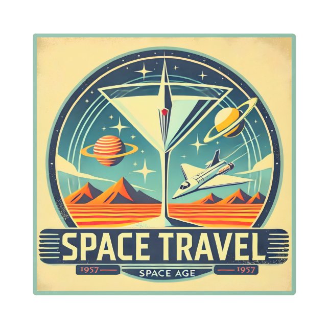 Impresión En Metal Logo de Martini Space Travel 1957 (Anverso)