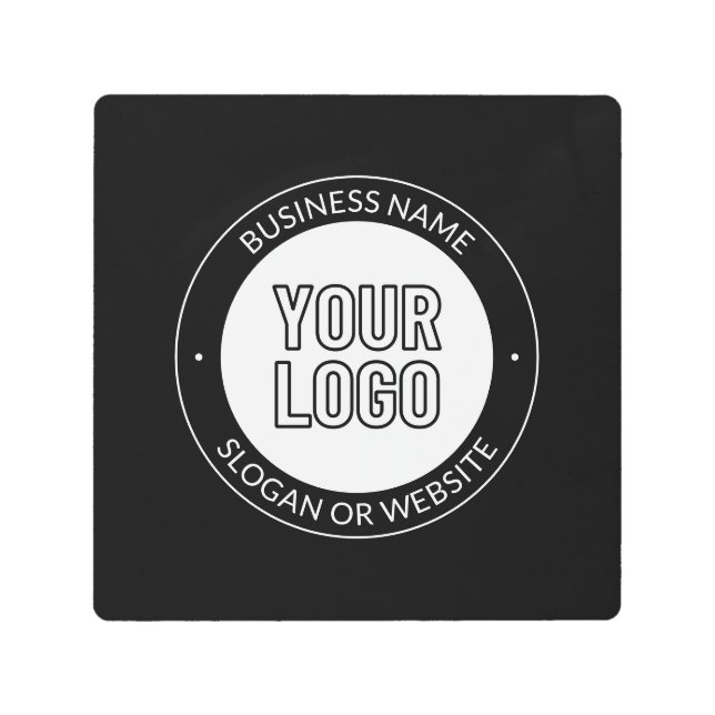 Impresión En Metal Logo de negocios o plantilla de diseño y texto edi (Anverso)