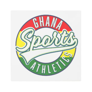 Impresión En Metal Logo retro del Deporte de Ghana