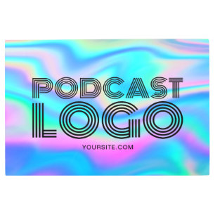 Impresión En Metal Logotipo de podcast moderno con arco iris irlandés