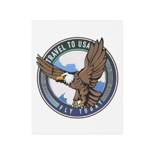 Impresión En Metal Logotipo de viaje de USA Fly today