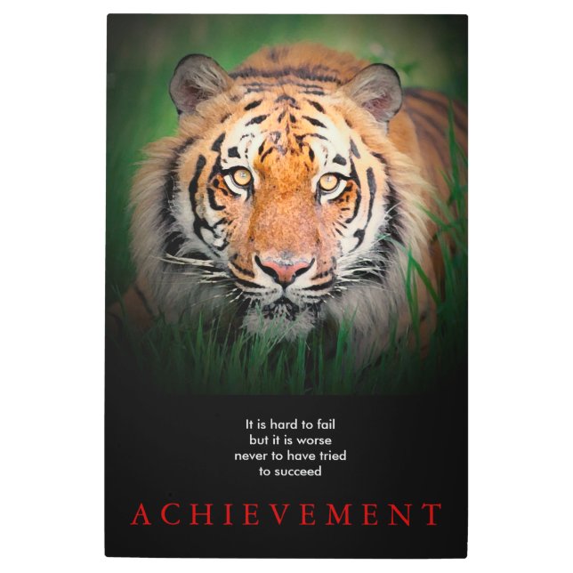Impresión En Metal Logro motivacional del tigre (Anverso)