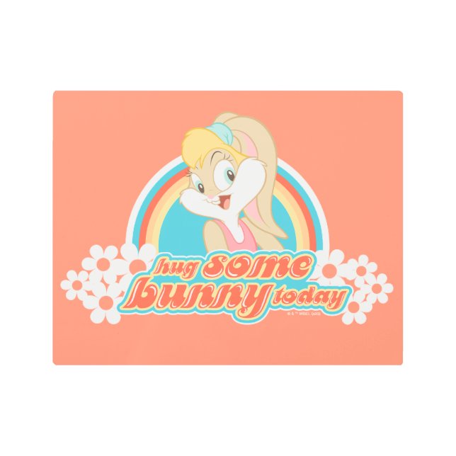 Impresión En Metal Lola Bunny Abraza A Algunos Conejitos Hoy (Anverso)