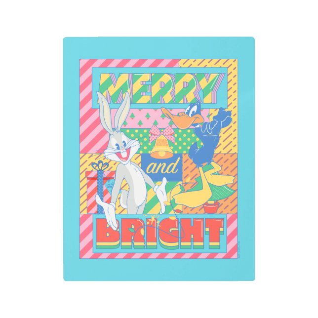 Impresión En Metal LOONEY TUNES™ | Navidades merry y brillantes (Anverso)