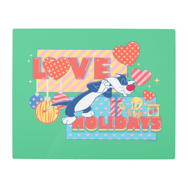 Impresión En Metal LOONEY TUNES™ | SYLVESTER™ y TWEETET™Festividades  (Anverso)