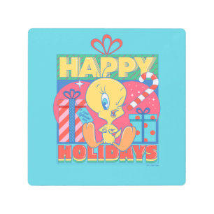 Impresión En Metal LOONEY TUNES™   TWEET™ Felices Fiestas