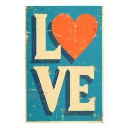 Impresión En Metal LOVE gráficos inspirados en los años 1960