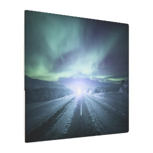 Impresión En Metal Luces boreales de Finlandia