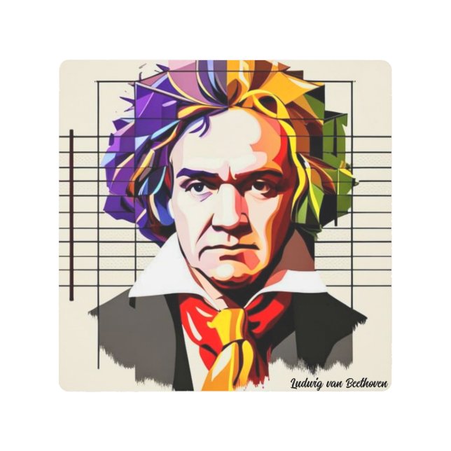 Impresión En Metal Ludwig van Beethoven Vibrant Único (Anverso)