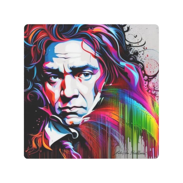 Impresión En Metal Ludwig van Beethoven Vibrant Único (Anverso)