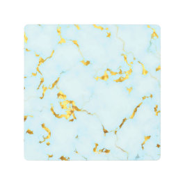 Impresión En Metal Lujoso Azure Gilded Pottery Motif Ceramic Art