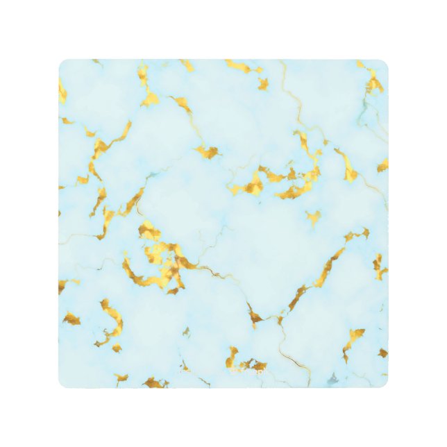 Impresión En Metal Lujoso Azure Gilded Pottery Motif Ceramic Art (Anverso)