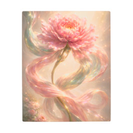 Impresión En Metal Luminous Pink Peony Metal Wall Art- Fantasy Flower