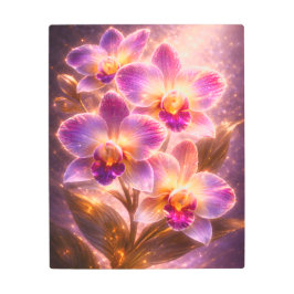 Impresión En Metal Luminous Purple Orchid Metal Wall Art Tropical
