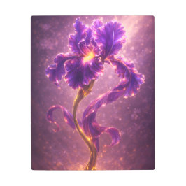Impresión En Metal Luminous Violet Bloom Fantasy Flower Metal Art