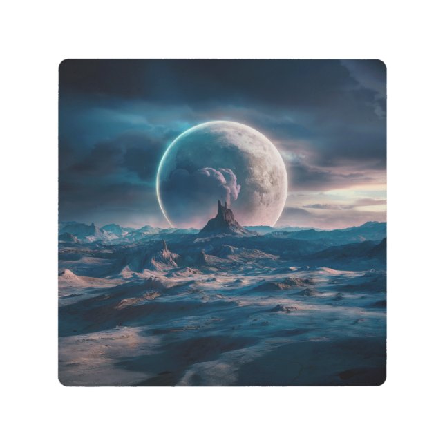 Impresión En Metal Luna en el horizonte (Anverso)