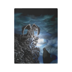 Impresión En Metal Luna lobo - Lobo con Golem