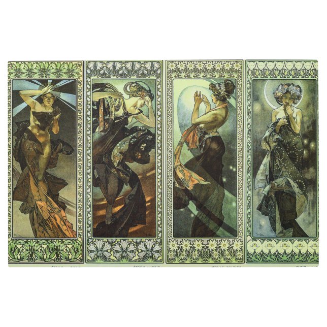Impresión En Metal Luna y estrellas de Alphonse Mucha (Anverso)