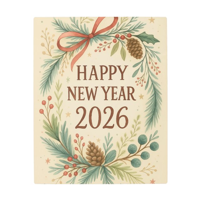 Impresión En Metal luxury 2026 happy new year metal print (Anverso)
