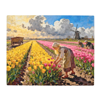 Impresión En Metal “Lysbeth in the Amber Light” - A Dutch Landscape