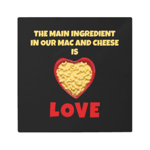 Impresión En Metal Mac y queso Amor