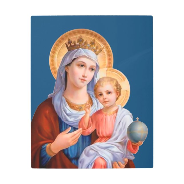 Impresión En Metal Madonna Y Niño (Anverso)
